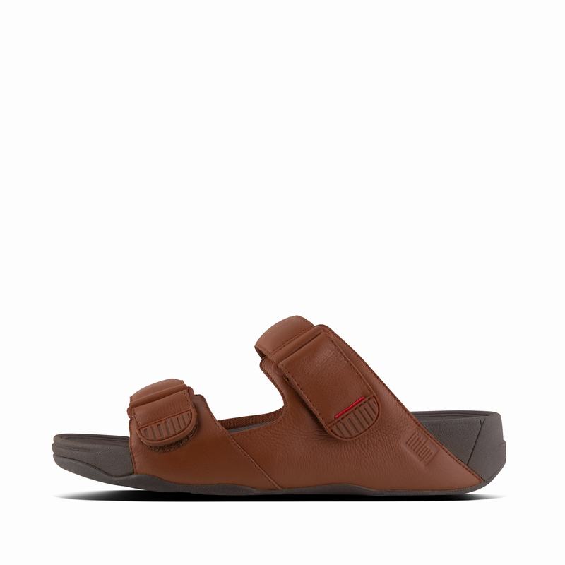 FitFlop Gogh-Moc Leder DunkelBraun - FitFlop Pantoletten Herren Schweiz [RBKC-36405]